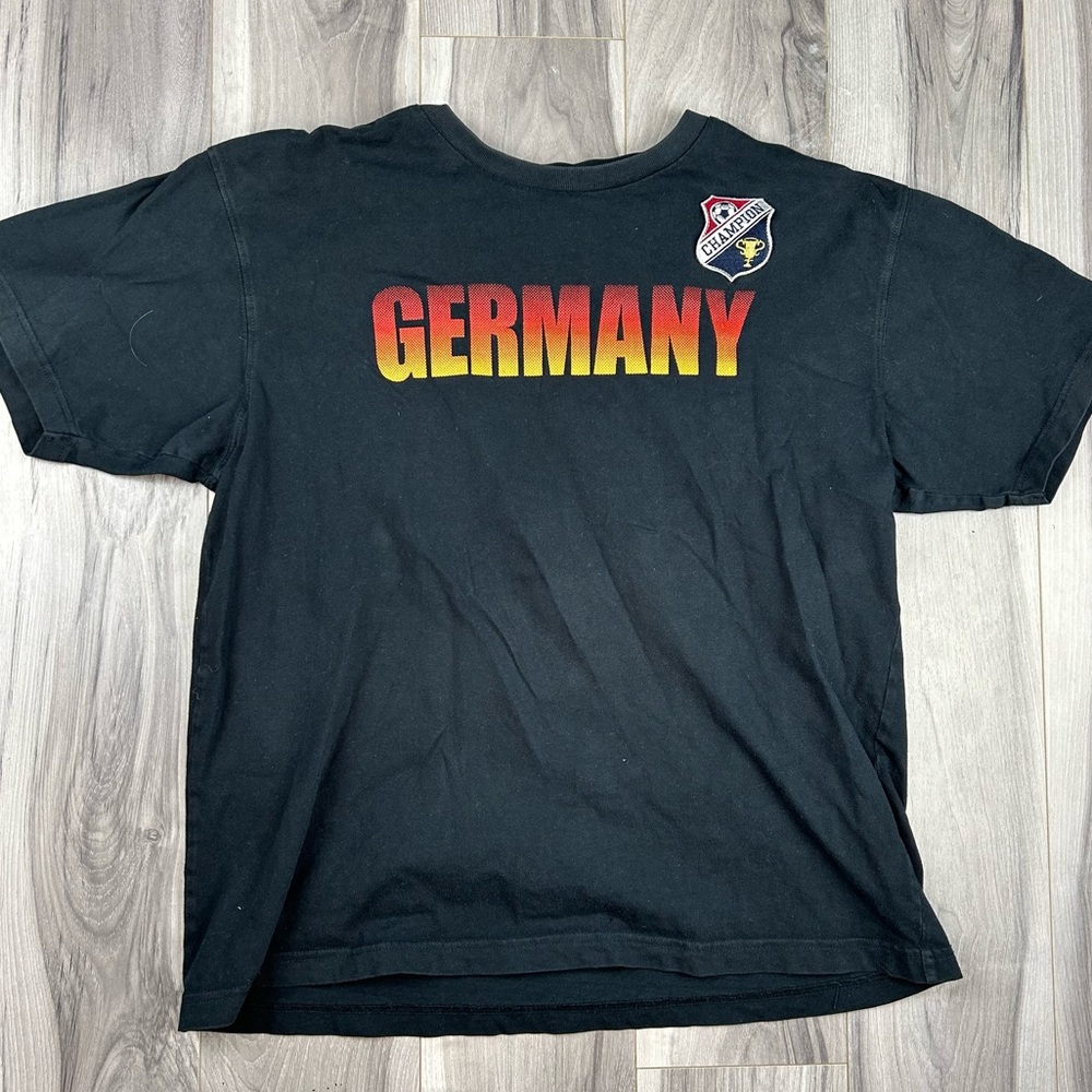 BOSSINI Germany Logo T Shirt Cut Tag Measures as Medium Black Soccer Champions